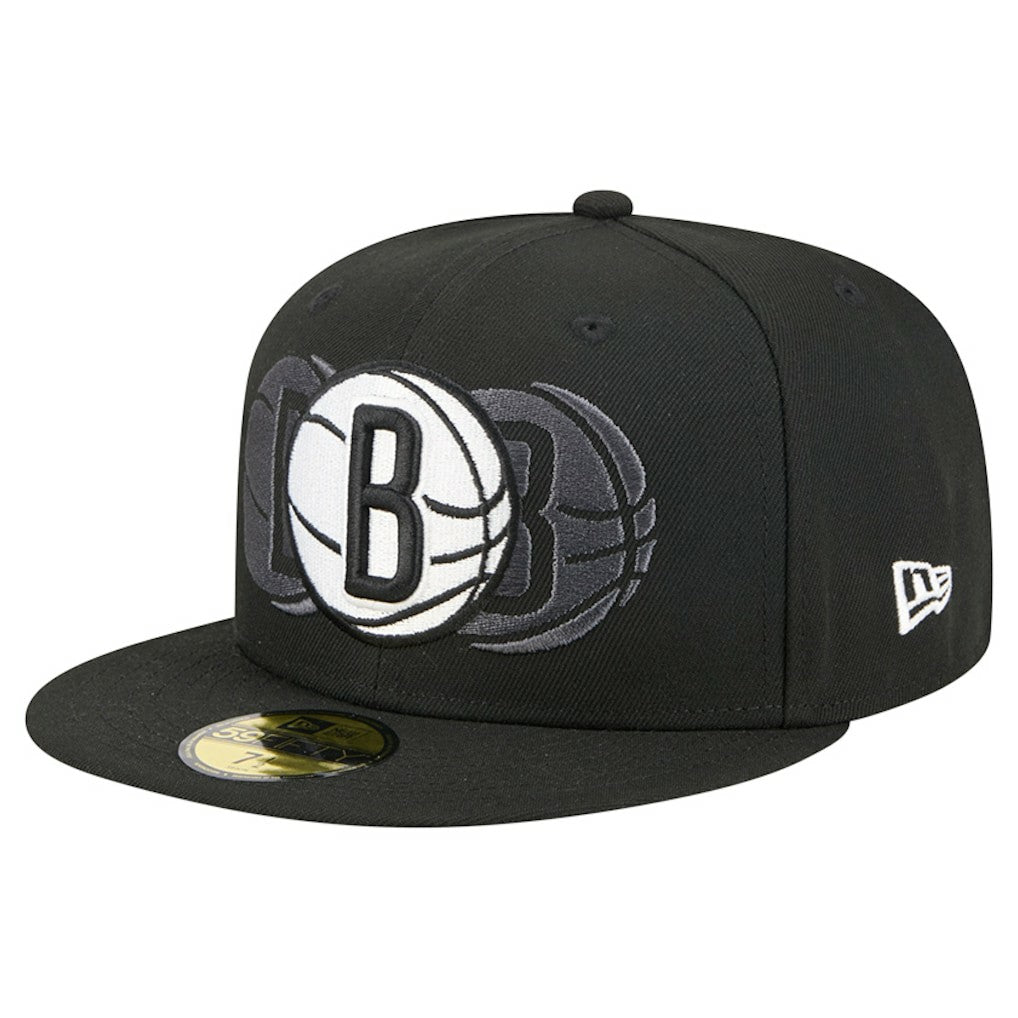 Brooklyn Nets Tri-Hit 59Fifty Fitted Hat Black - NBA