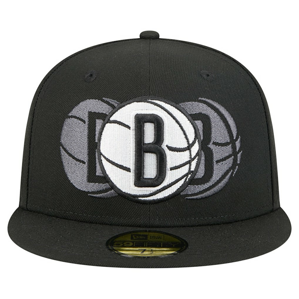 Brooklyn Nets Tri-Hit 59Fifty Fitted Hat Black - NBA
