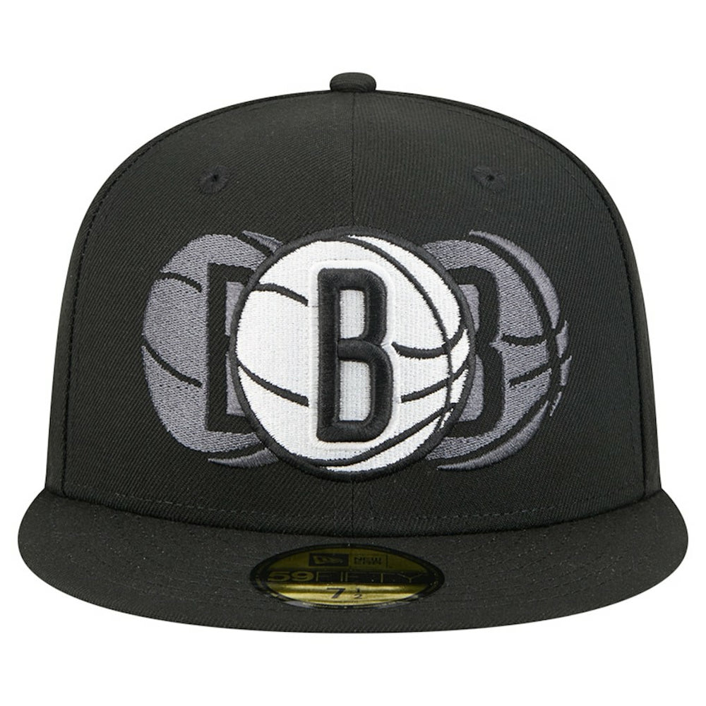 Brooklyn Nets Tri-Hit 59Fifty Fitted Hat Black - NBA