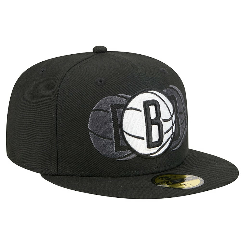 Brooklyn Nets Tri-Hit 59Fifty Fitted Hat Black - NBA