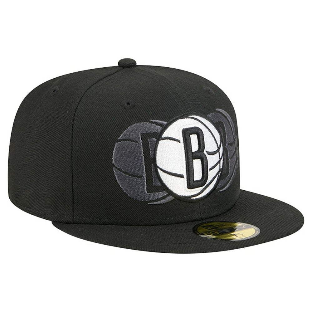 Brooklyn Nets Tri-Hit 59Fifty Fitted Hat Black - NBA