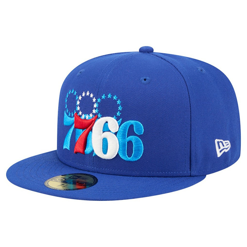 Philadelphia 76ers Tri-Hit 59Fifty Fitted Hat Royal - NBA