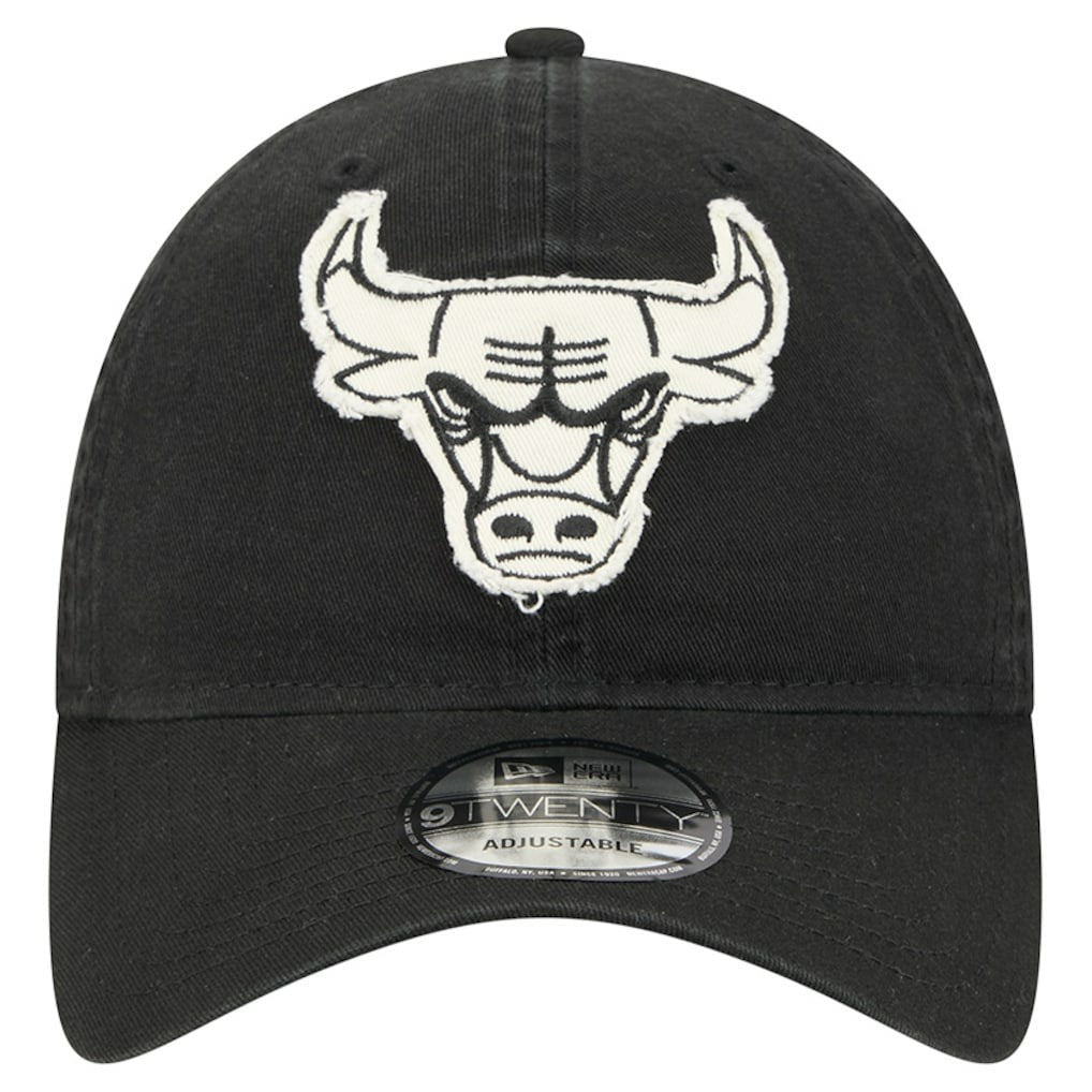 Chicago Bulls Stamp Fabric Applique 9TWENTY Adjustable Hat Black - NBA