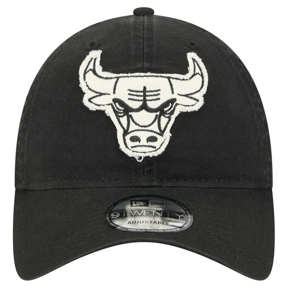 Chicago Bulls Stamp Fabric Applique 9TWENTY Adjustable Hat Black - NBA