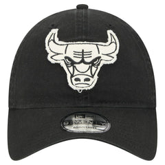 Chicago Bulls Stamp Fabric Applique 9TWENTY Adjustable Hat Black - NBA