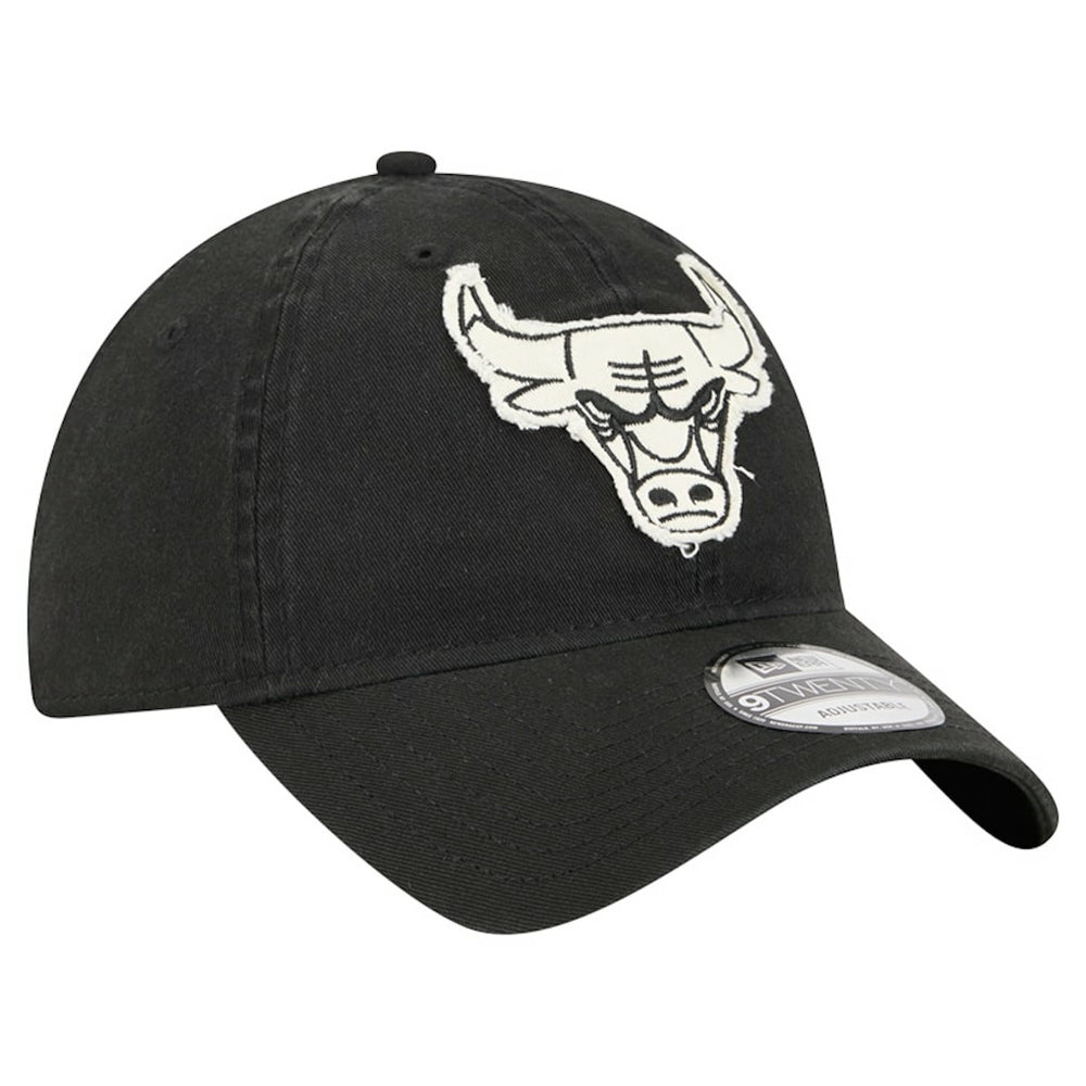 Chicago Bulls Stamp Fabric Applique 9TWENTY Adjustable Hat Black - NBA
