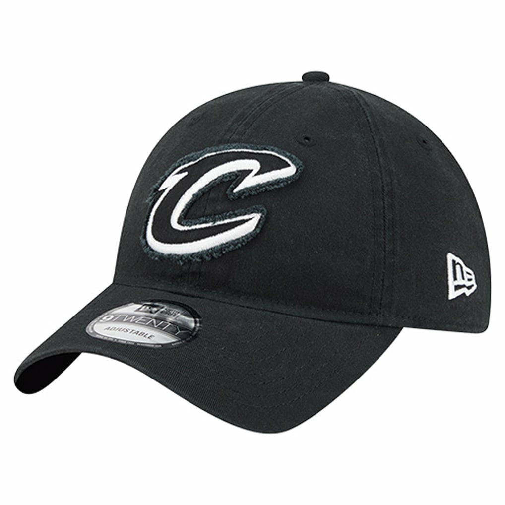 Cleveland Cavaliers Stamp Fabric Applique 9TWENTY Adjustable Hat Black - NBA