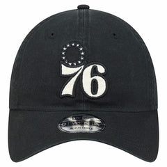 Philadelphia 76ers Stamp Fabric Applique 9TWENTY Adjustable Hat Black - NBA