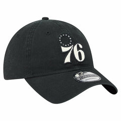 Philadelphia 76ers Stamp Fabric Applique 9TWENTY Adjustable Hat Black - NBA