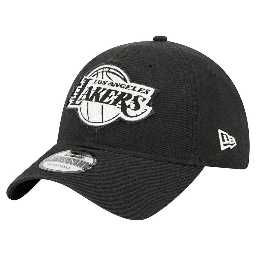 Los Angeles Lakers Stamp Fabric Applique 9TWENTY Adjustable Hat Black - NBA