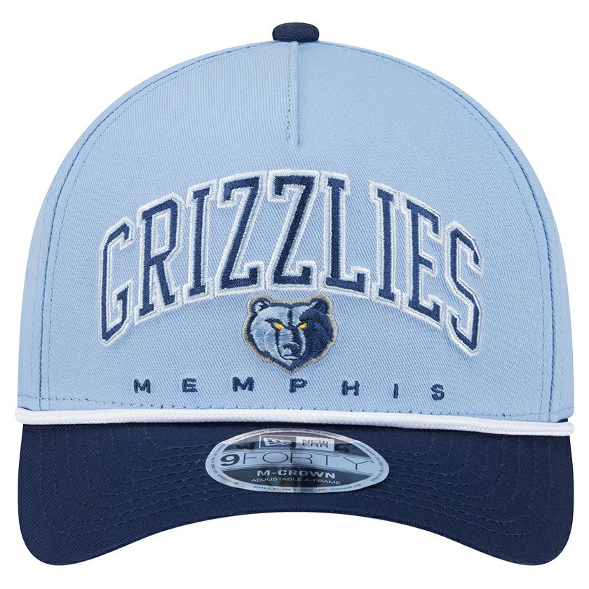 Memphis Grizzlies Bold Arch COOLERA 9FORTY A-Frame M-Crown Adjustable Hat Light Blue - NBA