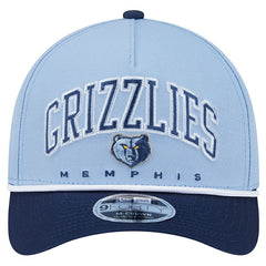 Memphis Grizzlies Bold Arch COOLERA 9FORTY A-Frame M-Crown Adjustable Hat Light Blue - NBA