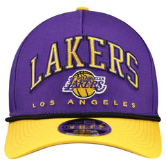 Los Angeles Lakers Bold Arch COOLERA 9FORTY A-Frame M-Crown Adjustable Hat Purple - NBA