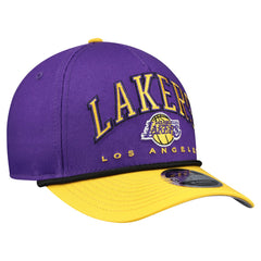 Los Angeles Lakers Bold Arch COOLERA 9FORTY A-Frame M-Crown Adjustable Hat Purple - NBA