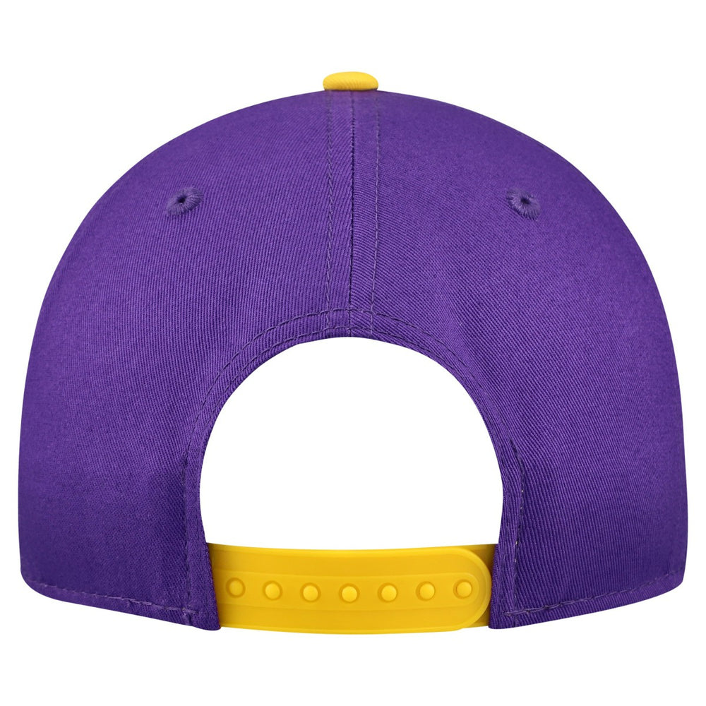 Los Angeles Lakers Bold Arch COOLERA 9FORTY A-Frame M-Crown Adjustable Hat Purple - NBA