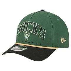 Milwaukee Bucks Bold Arch COOLERA 9FORTY A-Frame M-Crown Adjustable Hat Hunter Green - NBA