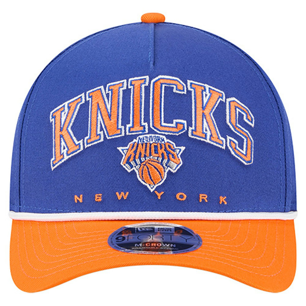 New York Knicks Bold Arch COOLERA 9FORTY A-Frame M-Crown Adjustable Hat Blue - NBA