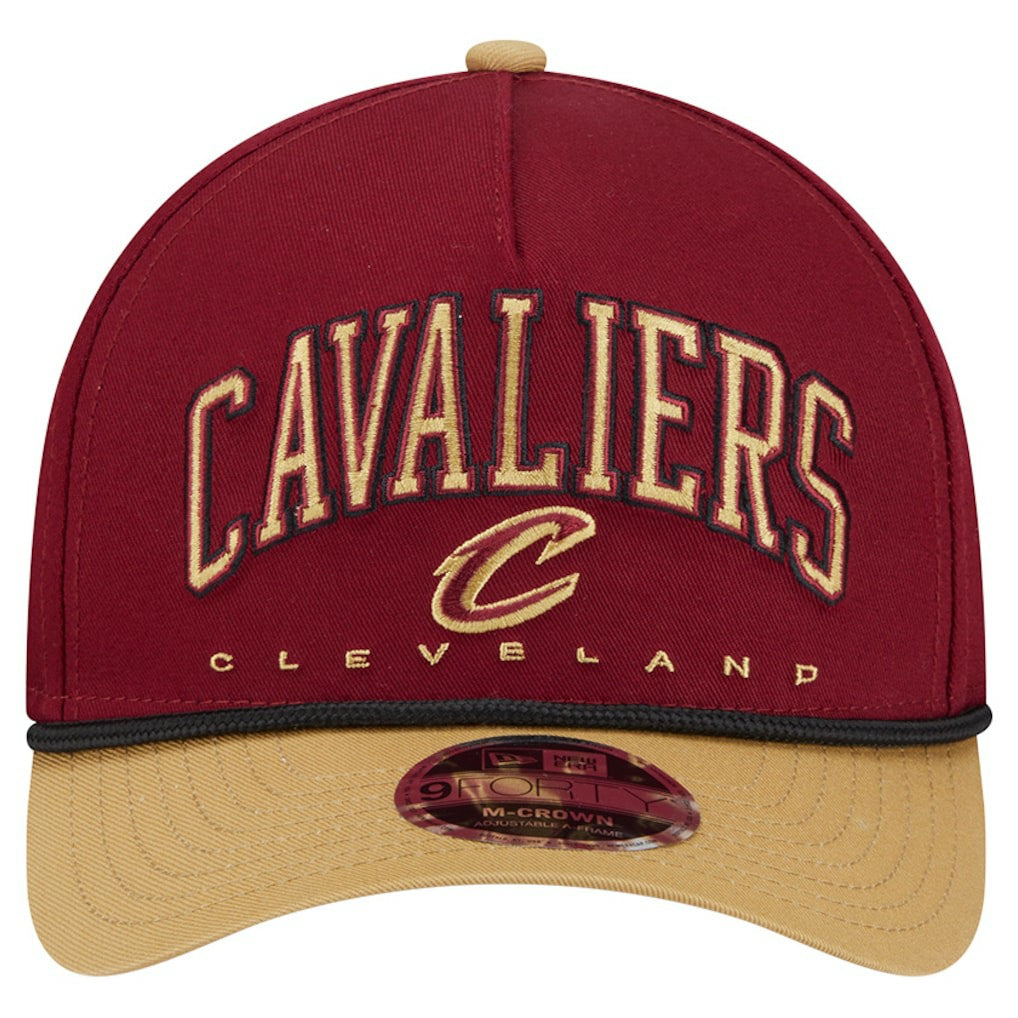 Cleveland Cavaliers Bold Arch COOLERA 9FORTY A-Frame M-Crown Adjustable Hat Wine - NBA