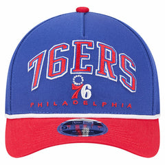 Philadelphia 76ers Bold Arch COOLERA 9FORTY A-Frame M-Crown Adjustable Hat Royal - NBA