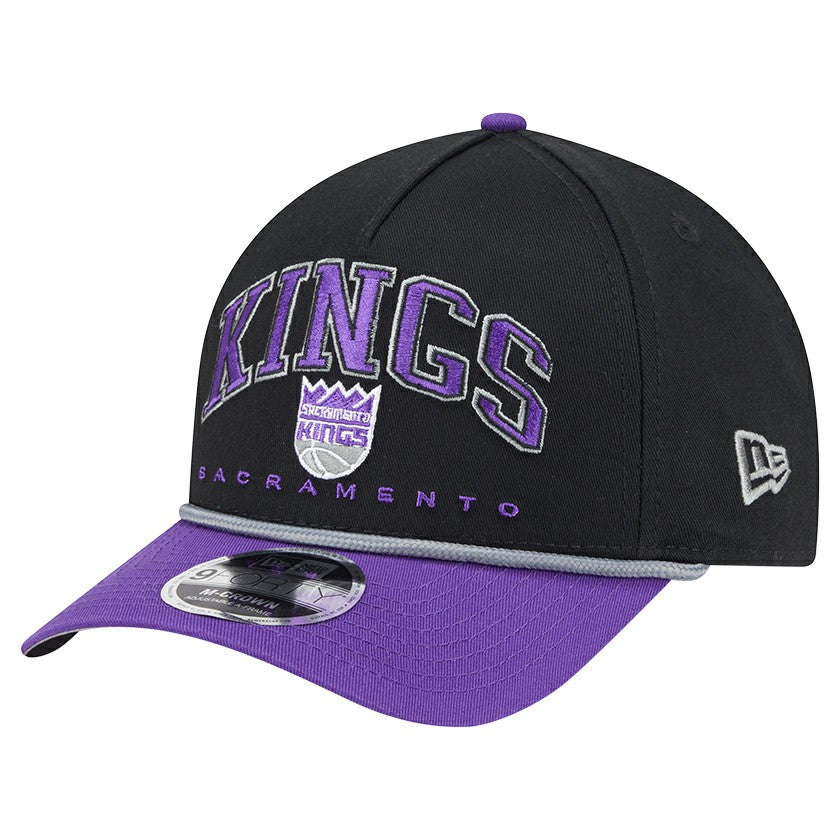Sacramento Kings Bold Arch COOLERA 9FORTY A-Frame M-Crown Adjustable Hat Black - NBA