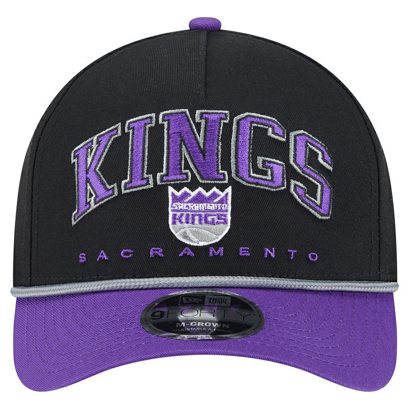 Sacramento Kings Bold Arch COOLERA 9FORTY A-Frame M-Crown Adjustable Hat Black - NBA
