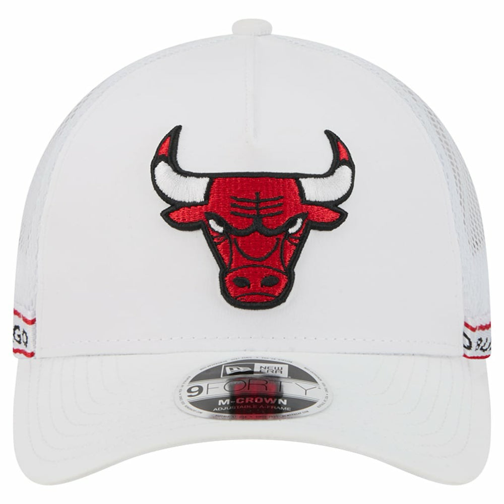 Chicago Bulls Featherweight Team Tape 9FORTY M-Crown A-Frame Adjustable Hat White - NBA