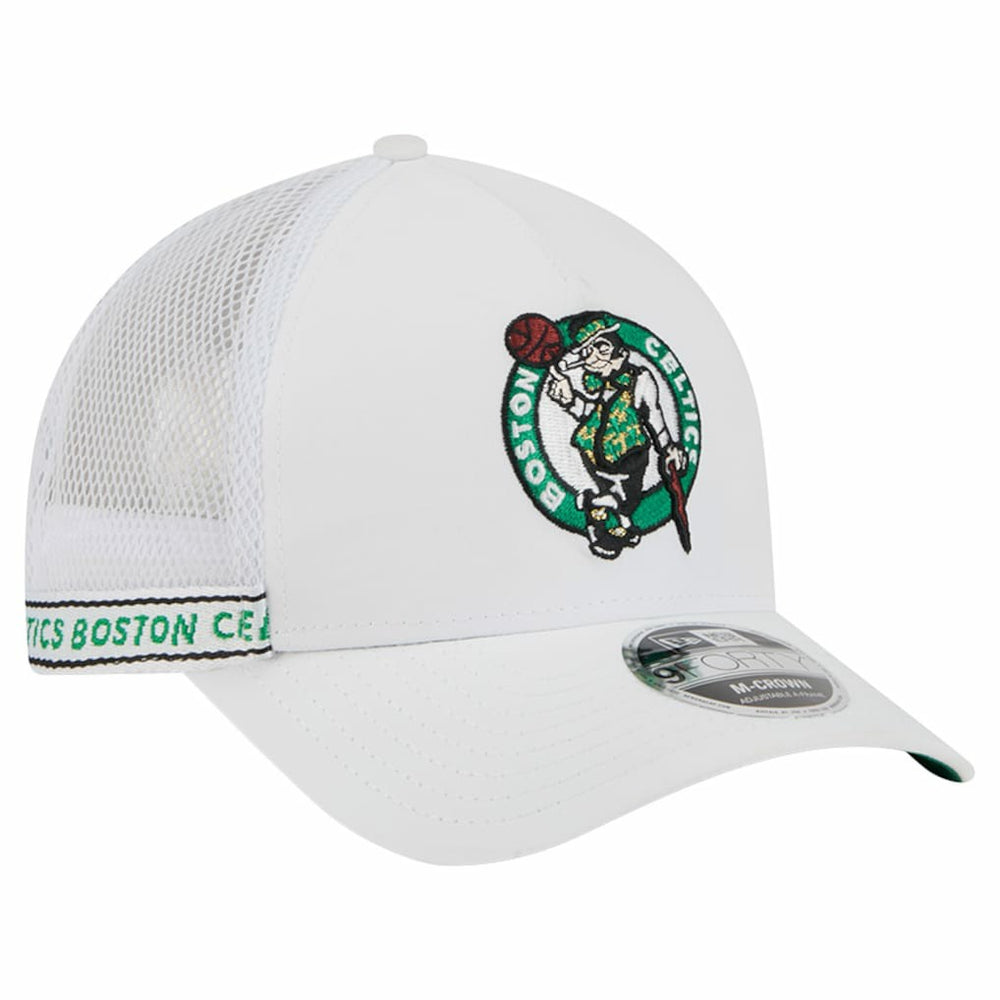 Boston Celtics Featherweight Team Tape 9FORTY M-Crown A-Frame Adjustable Hat White - NBA