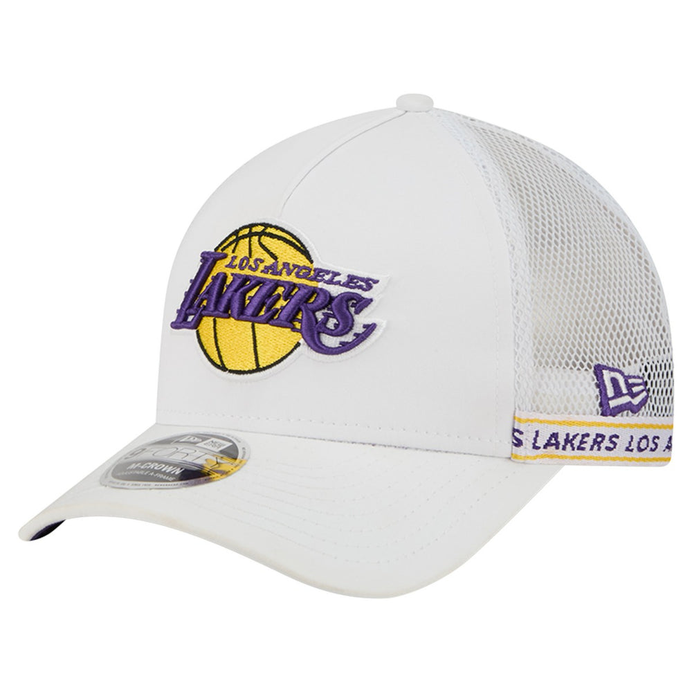 Los Angeles Lakers Featherweight Team Tape 9FORTY M-Crown A-Frame Adjustable Hat White - NBA