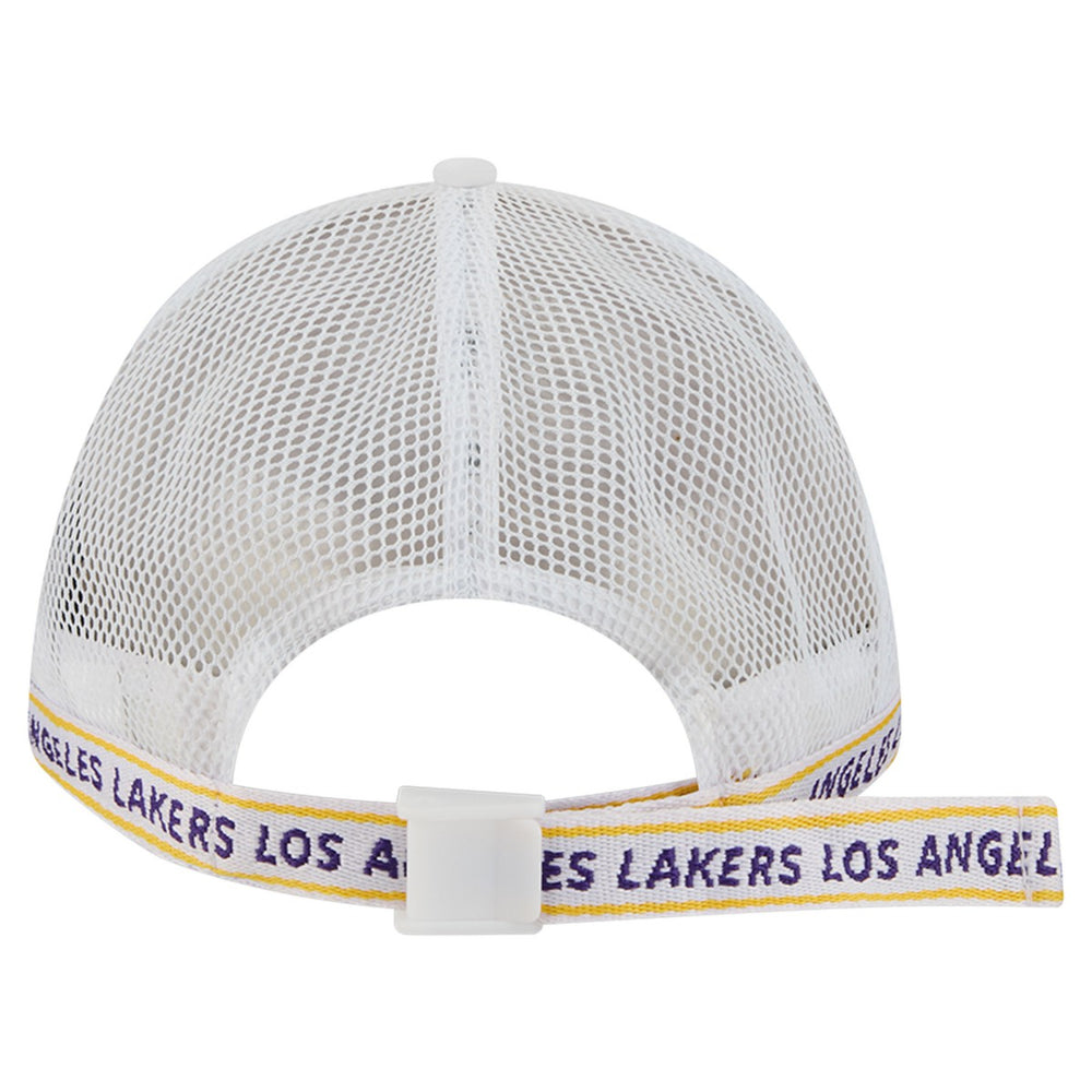 Los Angeles Lakers Featherweight Team Tape 9FORTY M-Crown A-Frame Adjustable Hat White - NBA