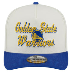Golden State Warriors Chainstitch 9FIFTY A-Frame Snapback Hat Cream/Royal - NBA