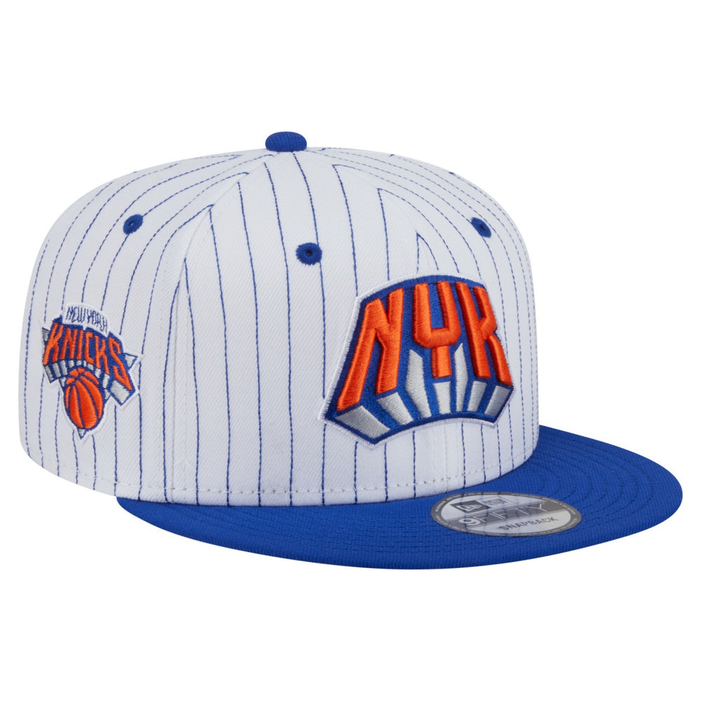 New York Knicks Deceptor Pinstripe 9FIFTY Snapback Hat White - NBA