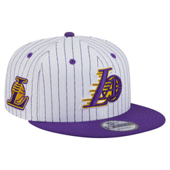 Los Angeles Lakers Deceptor Pinstripe 9FIFTY Snapback Hat White - NBA