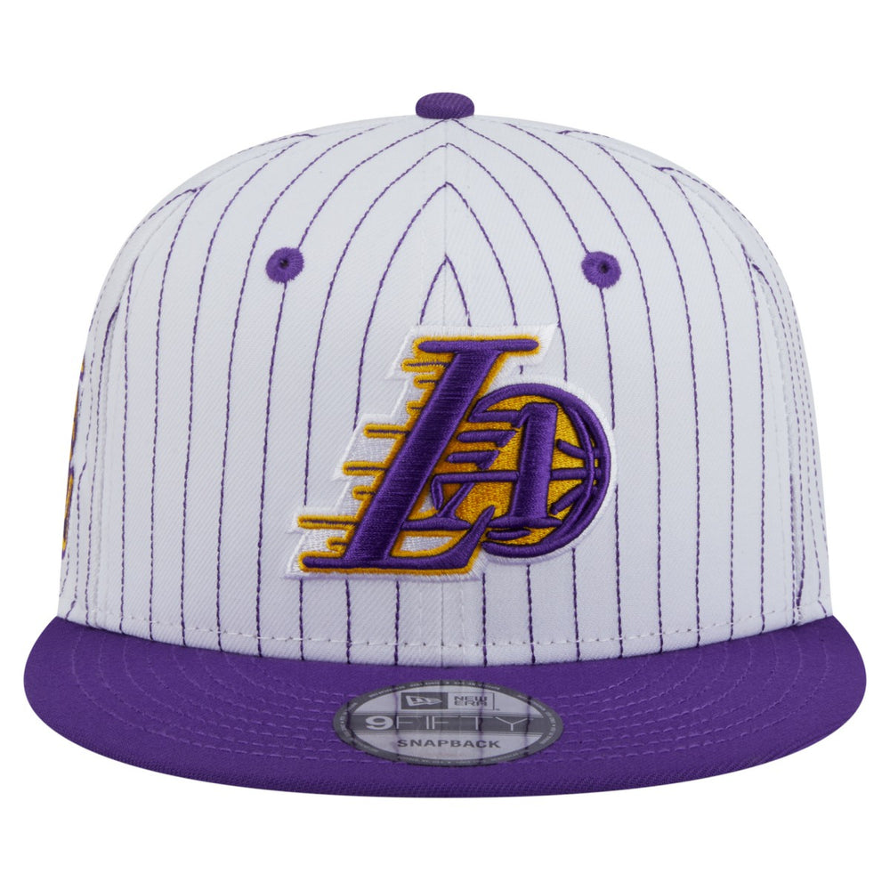 Los Angeles Lakers Deceptor Pinstripe 9FIFTY Snapback Hat White - NBA