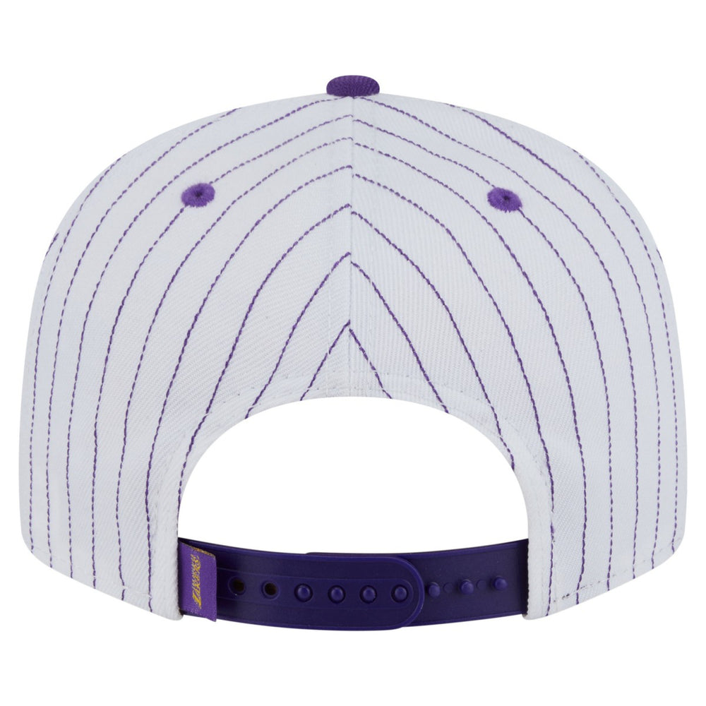Los Angeles Lakers Deceptor Pinstripe 9FIFTY Snapback Hat White - NBA