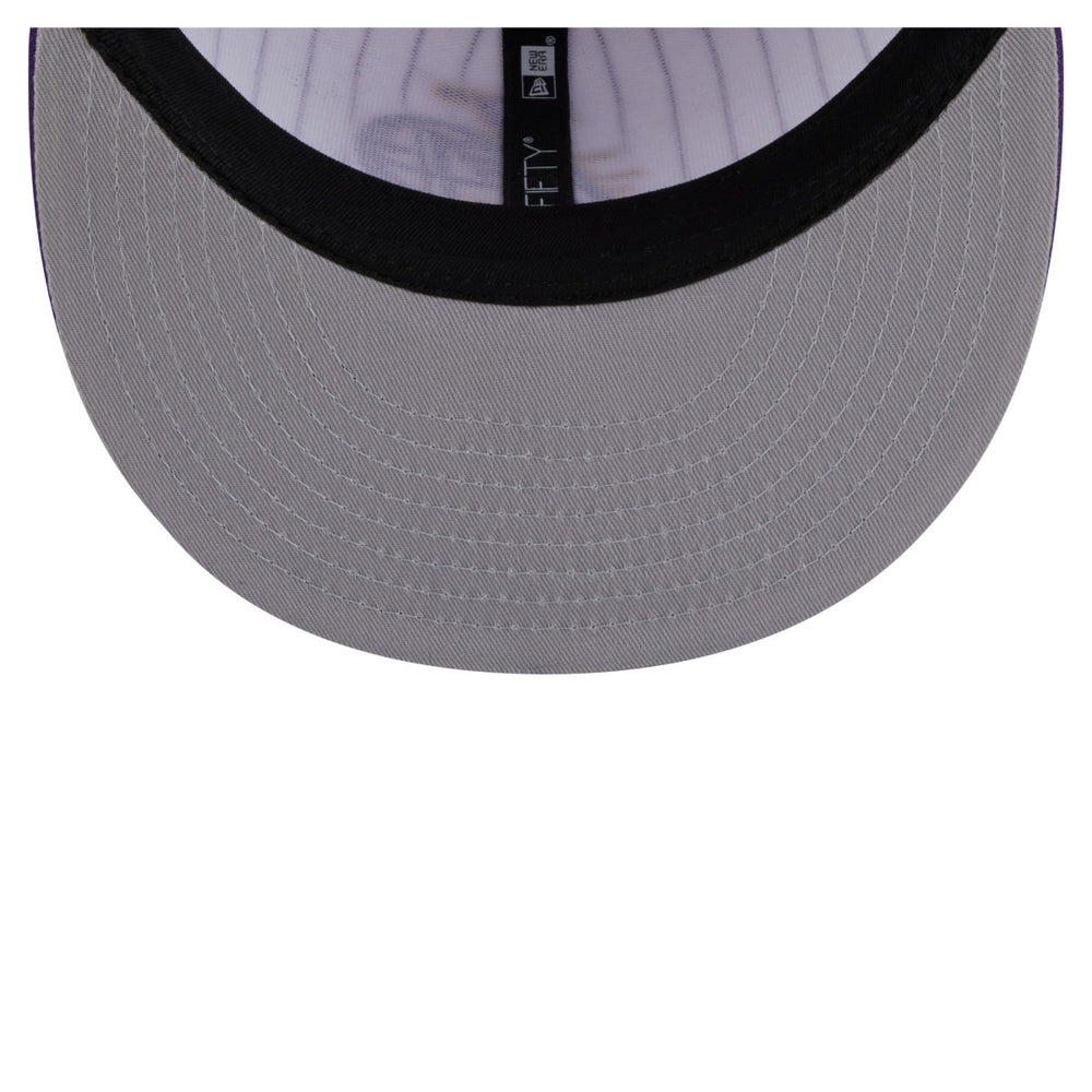 Los Angeles Lakers Deceptor Pinstripe 9FIFTY Snapback Hat White - NBA