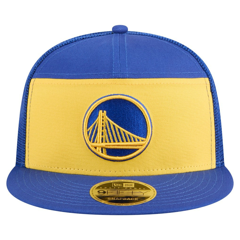 Golden State Warriors Outdoor Split Panel 9FIFTY Snapback Hat Gold/Royal - NBA