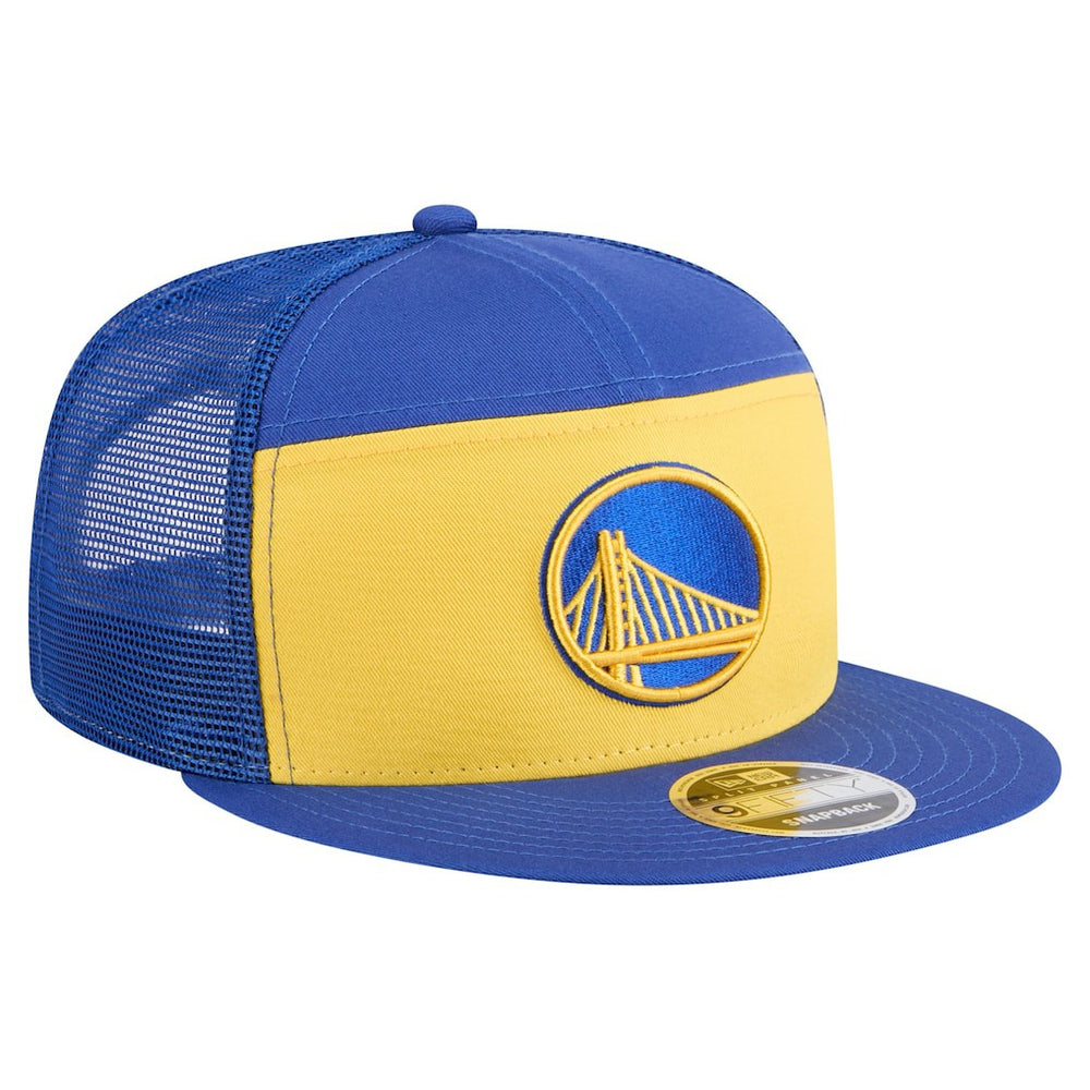 Golden State Warriors Outdoor Split Panel 9FIFTY Snapback Hat Gold/Royal - NBA