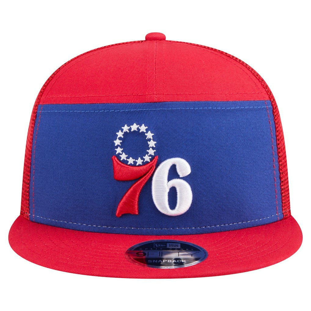 Philadelphia 76ers Outdoor Split Panel 9FIFTY Snapback Hat Royal/Red - NBA