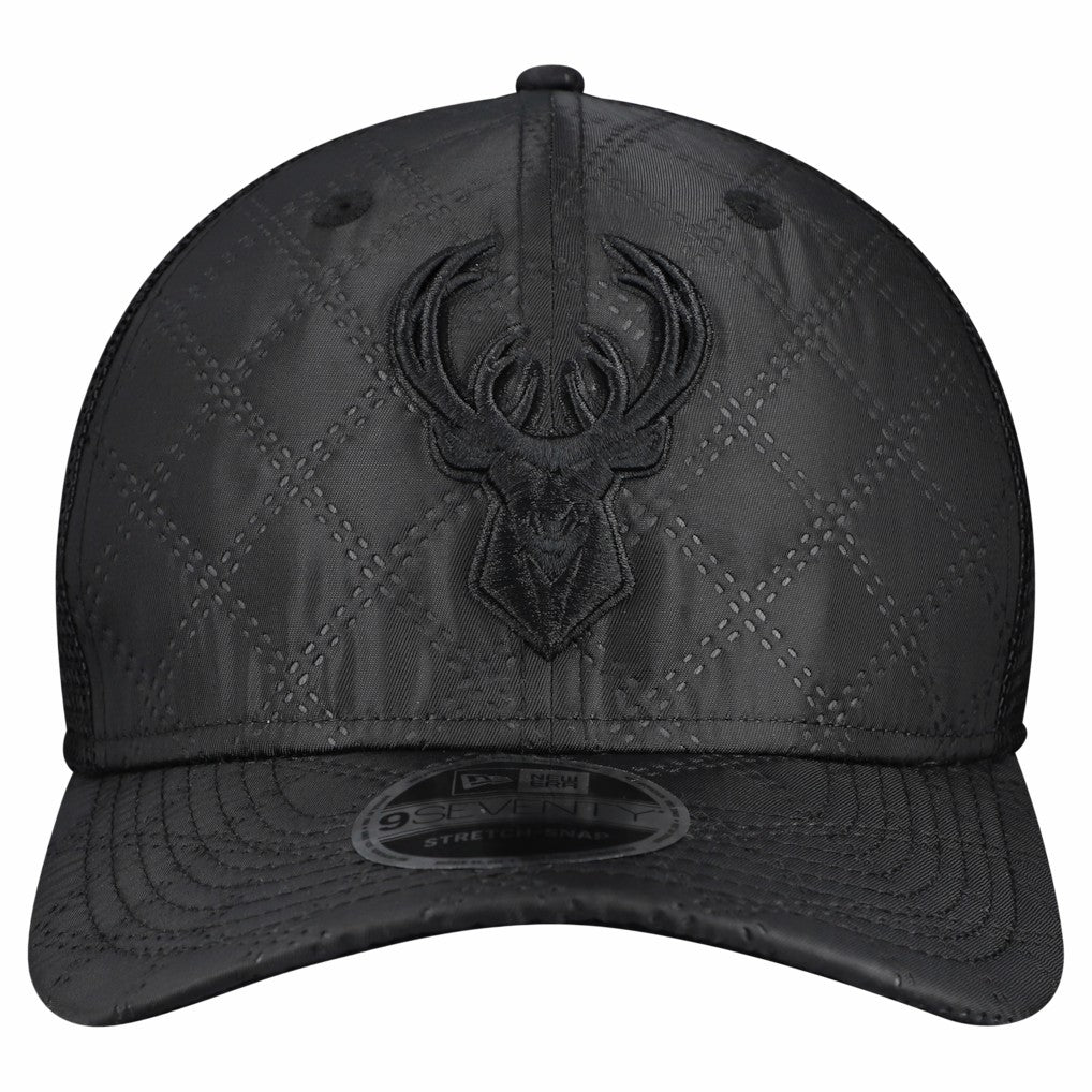 Milwaukee Bucks Quilted 9SEVENTY Trucker Adjustable Hat Black - NBA