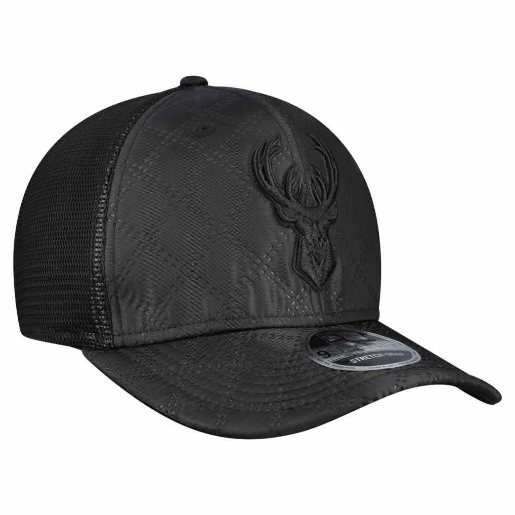 Milwaukee Bucks Quilted 9SEVENTY Trucker Adjustable Hat Black - NBA