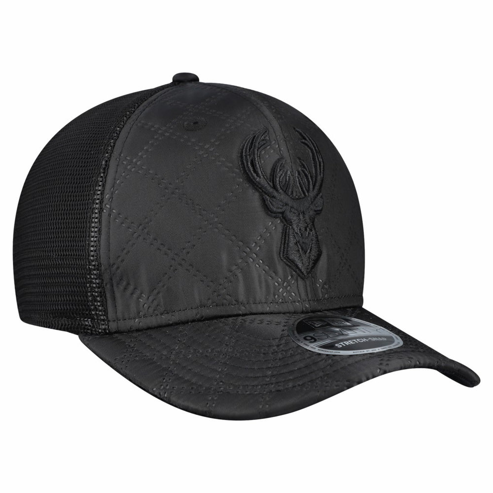 Milwaukee Bucks Quilted 9SEVENTY Trucker Adjustable Hat Black - NBA
