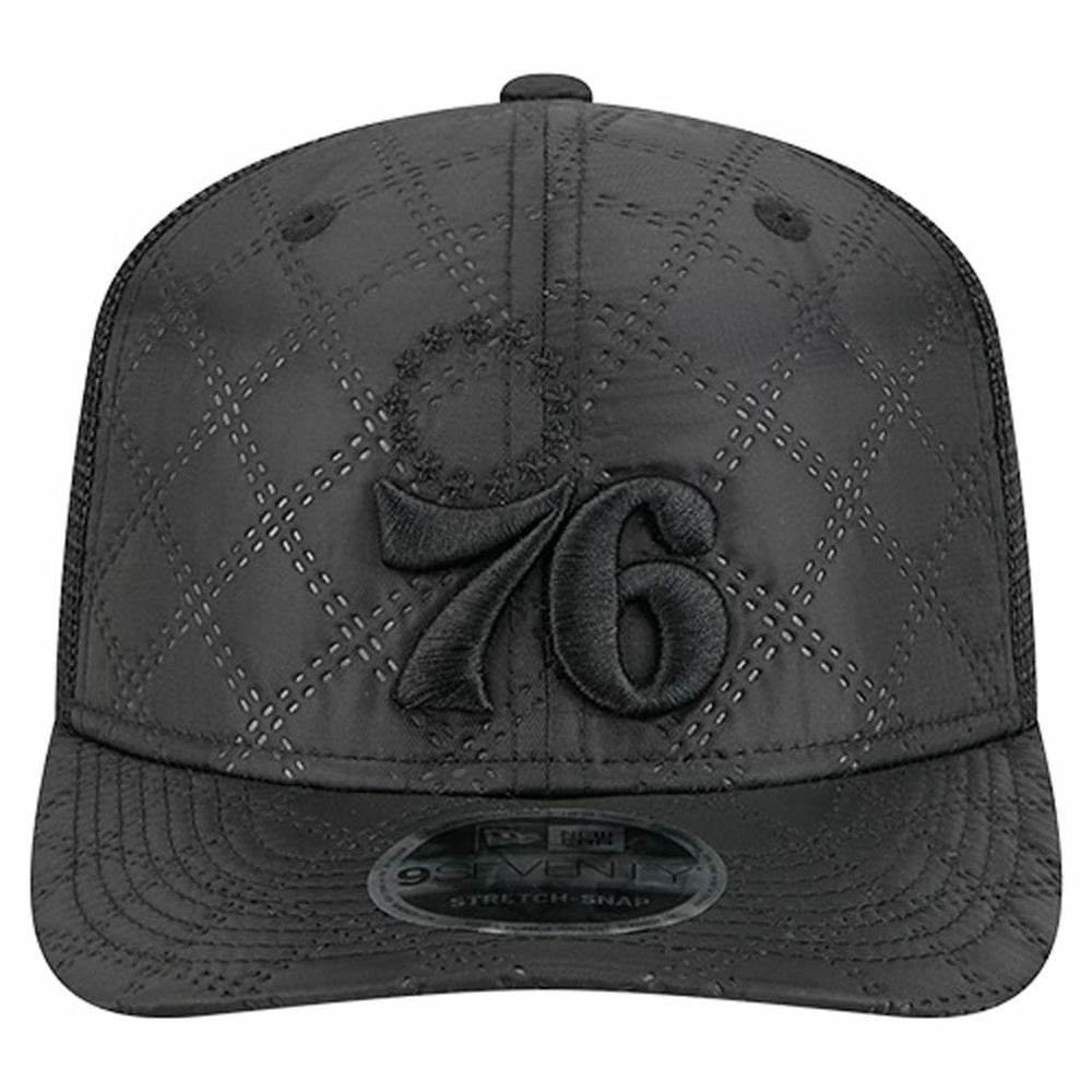 Philadelphia 76ers Quilted 9SEVENTY Trucker Adjustable Hat Black - NBA