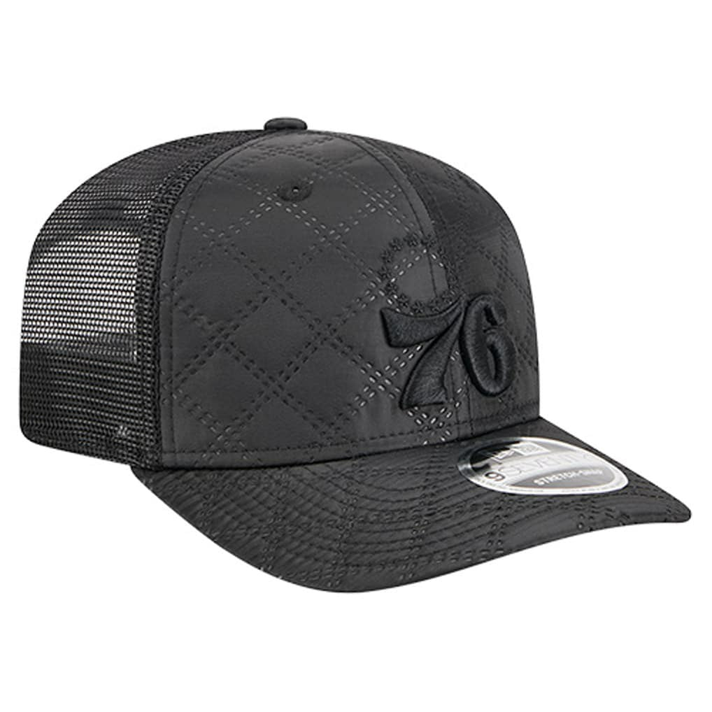 Philadelphia 76ers Quilted 9SEVENTY Trucker Adjustable Hat Black - NBA