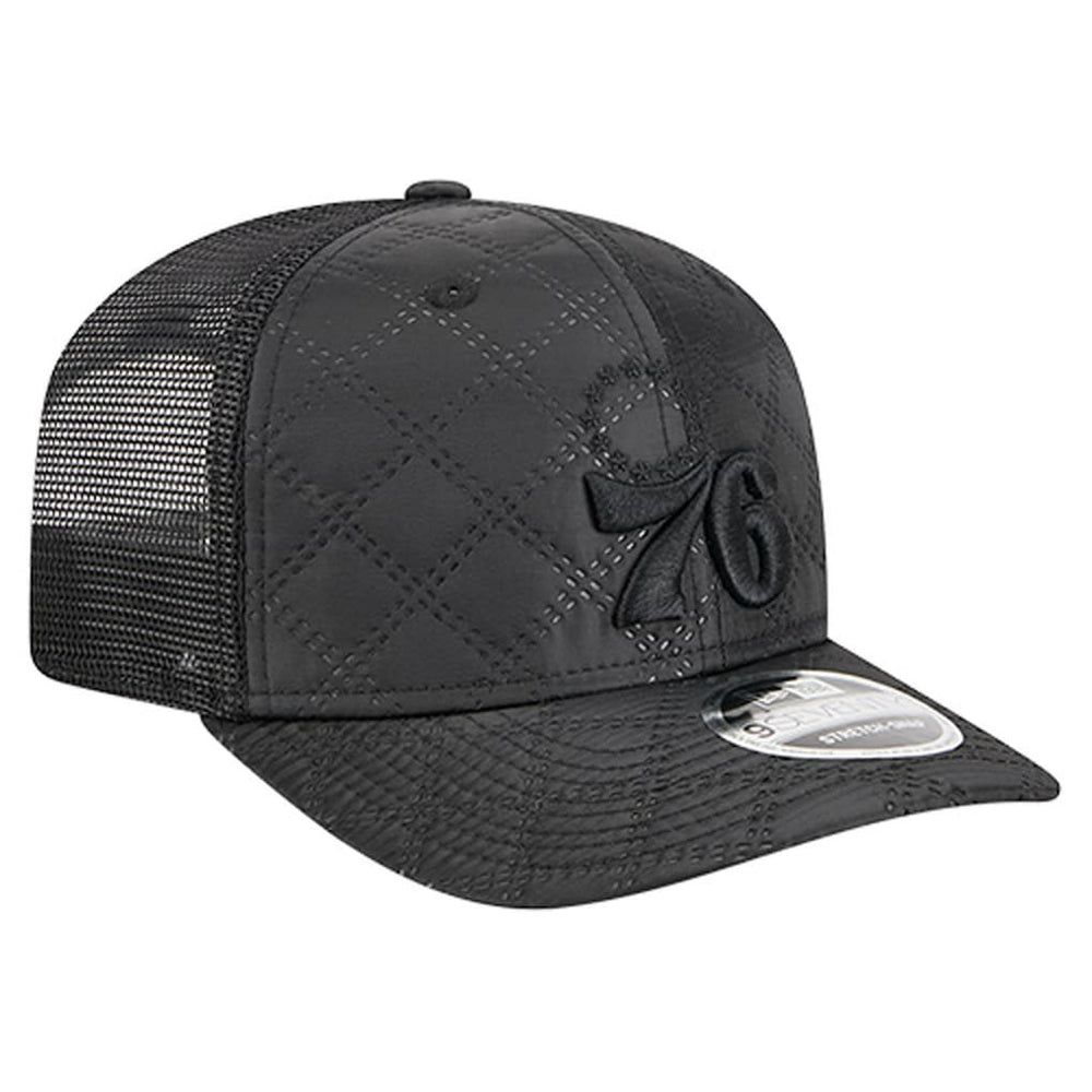 Philadelphia 76ers Quilted 9SEVENTY Trucker Adjustable Hat Black - NBA