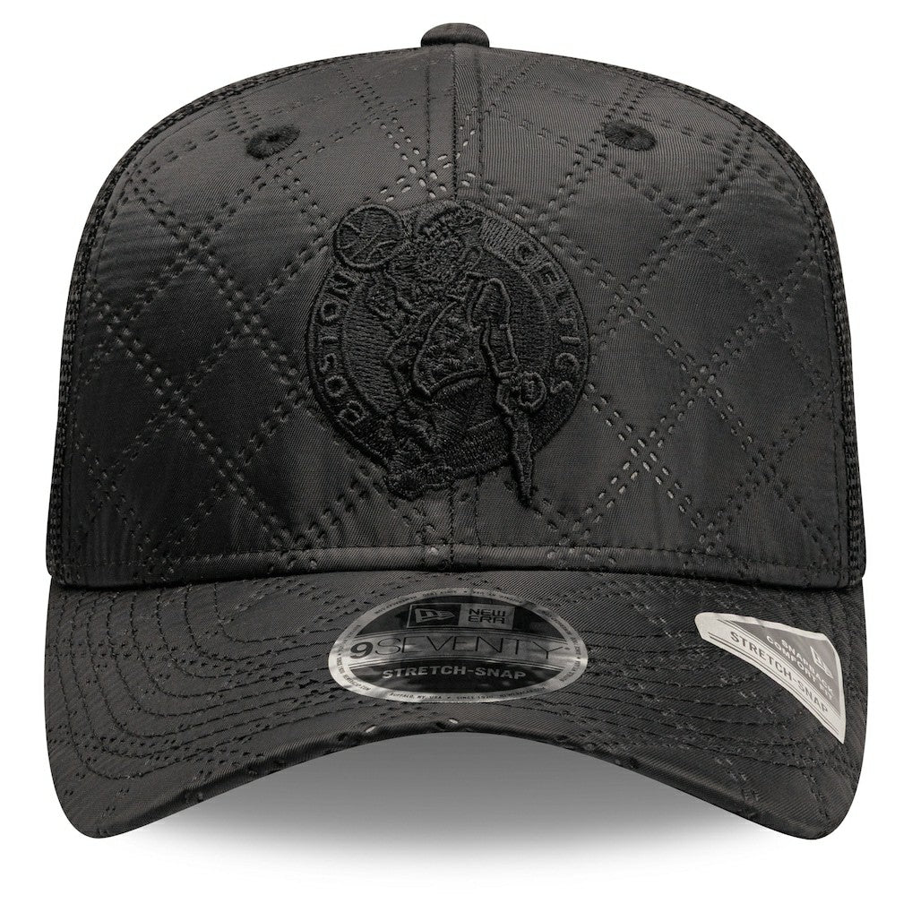 Boston Celtics Quilted 9SEVENTY Trucker Adjustable Hat Black - NBA
