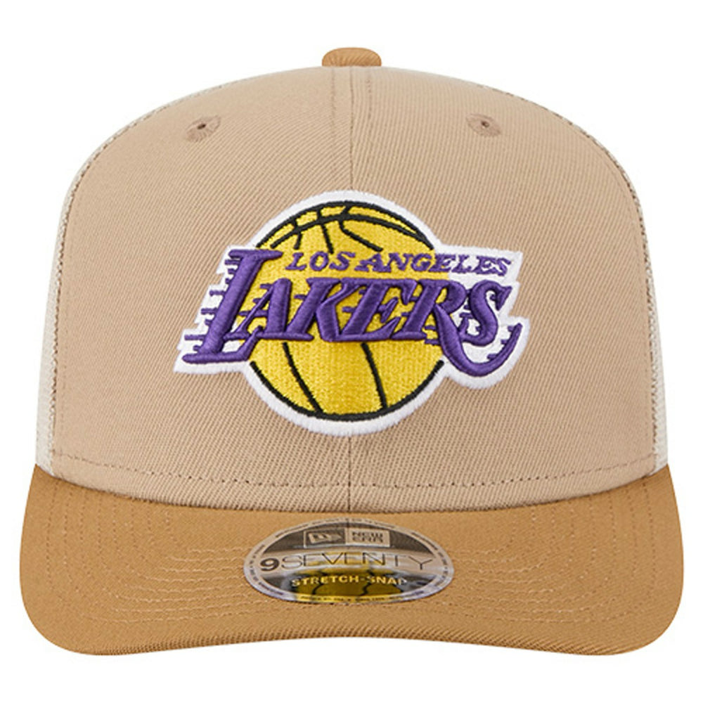 Los Angeles Lakers Two-Tone 9SEVENTY Adjustable Trucker Hat Tan/Light Brown - NBA