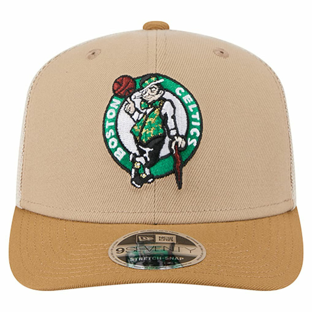 Boston Celtics Two-Tone 9SEVENTY Adjustable Trucker Hat Tan/Light Brown - NBA