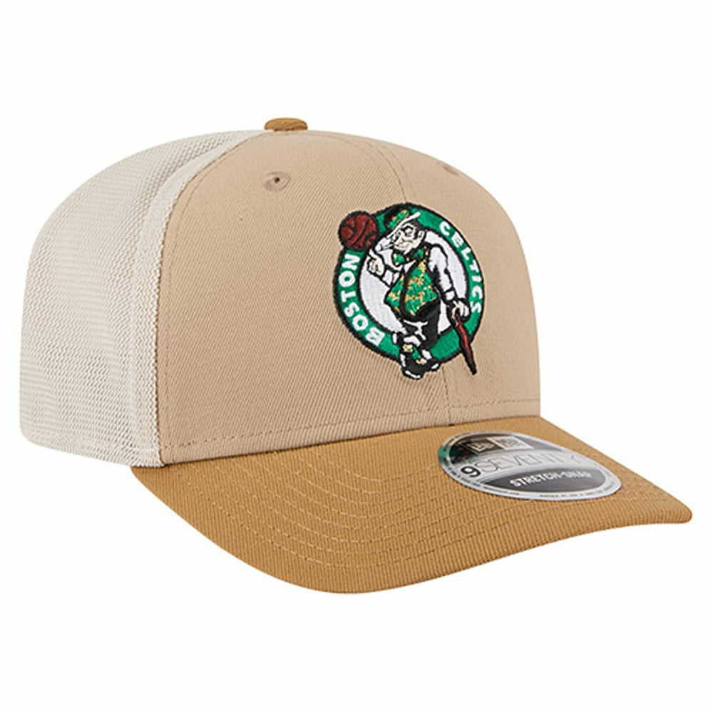 Boston Celtics Two-Tone 9SEVENTY Adjustable Trucker Hat Tan/Light Brown - NBA