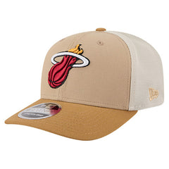 Miami Heat Two-Tone 9SEVENTY Adjustable Trucker Hat Tan/Light Brown - NBA