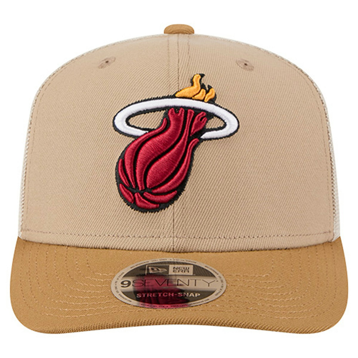 Miami Heat Two-Tone 9SEVENTY Adjustable Trucker Hat Tan/Light Brown - NBA